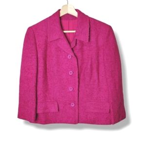 Towncliffe Vintage Hand Tailored Pink Blazer Mod Chain Hem Feminine Union Made